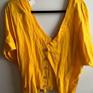 Free people yellow blouse